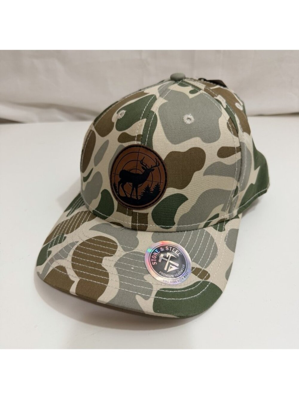Stone & Steel Premium Headwear Deer Target Camo Twill SnapBack Hat